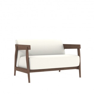 Gervasoni BRICK 309 Love-Seat Nussbaum, Bezug Lino Bianco