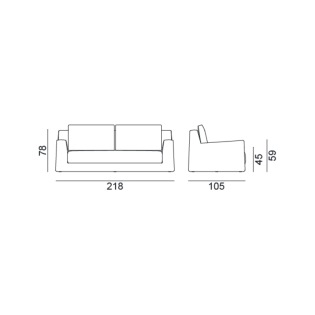 Gervasoni LOLL 10 G Sofa 218 cm