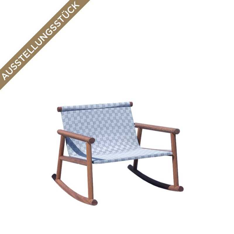 Gervasoni HASHI 09 Schaukelsessel, Bespannung Accardi Jacquard Blau