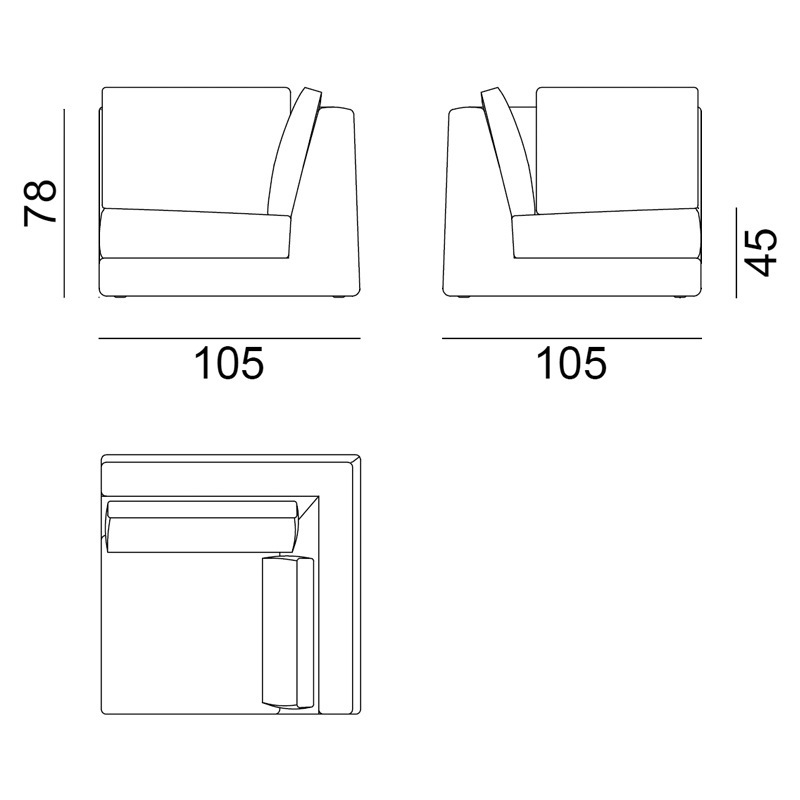 Ersatzbezug für LOLL 27 AN Eckelement 90°, klein